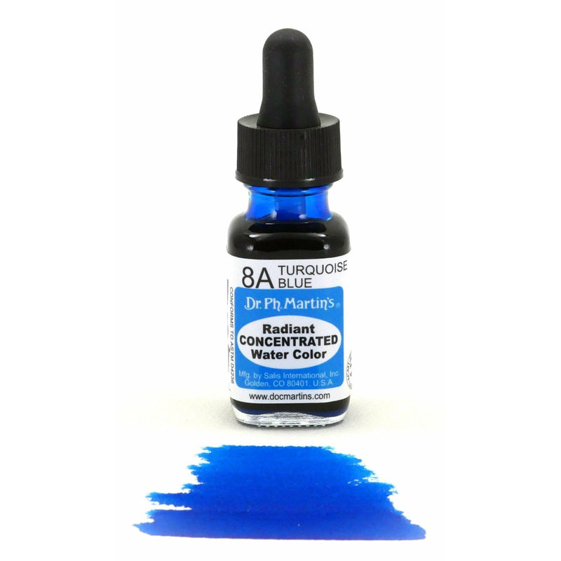 Royal Blue Dr. Ph. Martin's Radiant Concentrated Watercolour Paint   14.78ml  Turquoise Blue Watercolour Paints