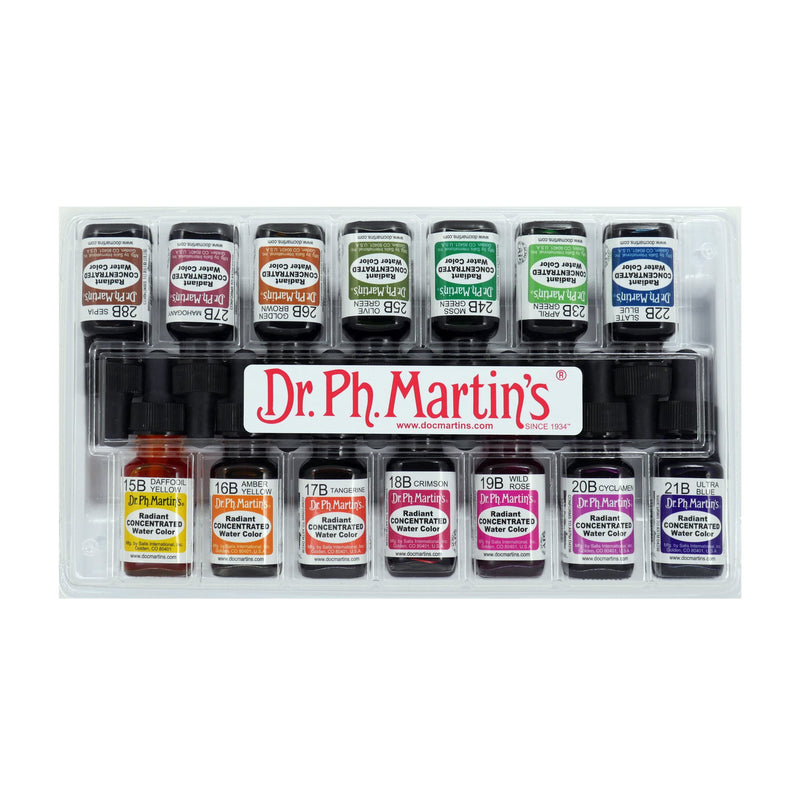 Dark Slate Gray Dr. Ph. Martin's Radiant Concentrated Watercolour Paint   14.78ml  Set of 14 (Set B) Watercolour Paints