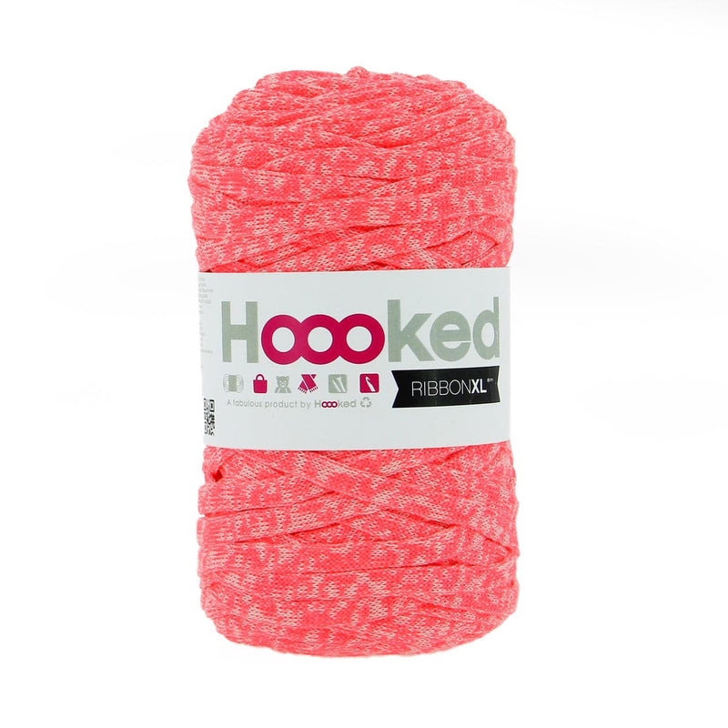Salmon Hoooked RibbonXL Neon Yarn Radical Rose 250 Grams 85 Metres Knitting and Crochet Yarn