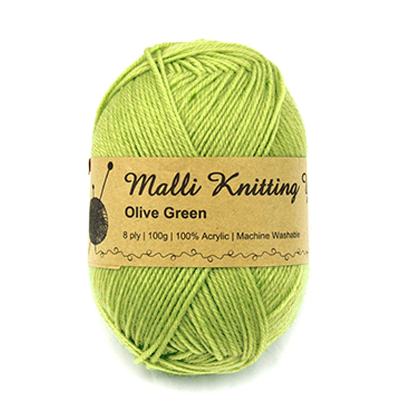 Dark Khaki Malli Knitting Yarn Olive Green 100g Knitting and Crochet Yarn