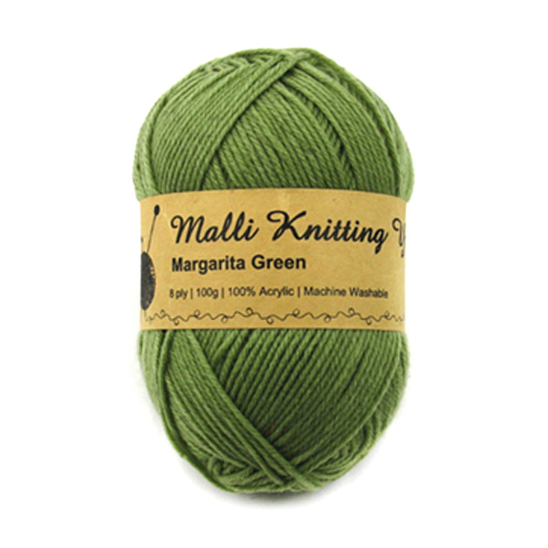 Dark Olive Green Malli Knitting Yarn Margarita Green 100g Knitting and Crochet Yarn