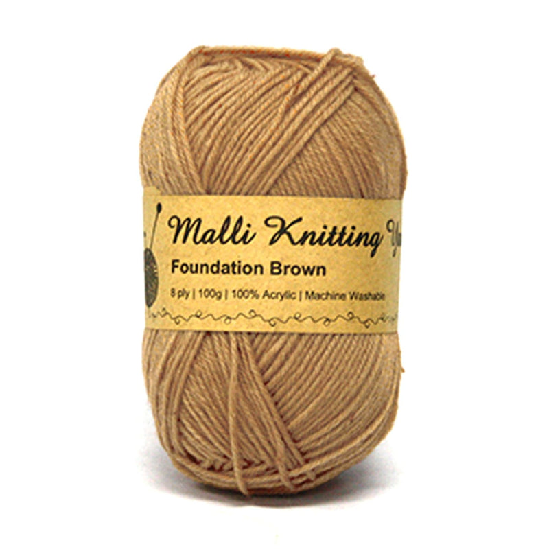 Dark Khaki Malli Knitting Yarn-Foundation Brown 100g Knitting and Crochet Yarn