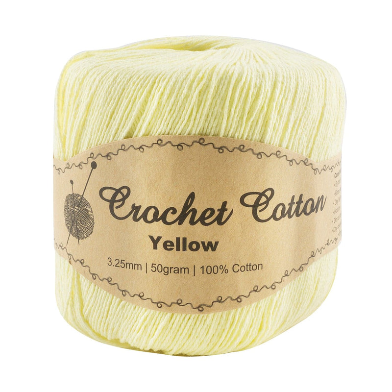 Tan Crochet Cotton Ball-Yellow 50g Knitting and Crochet Yarn