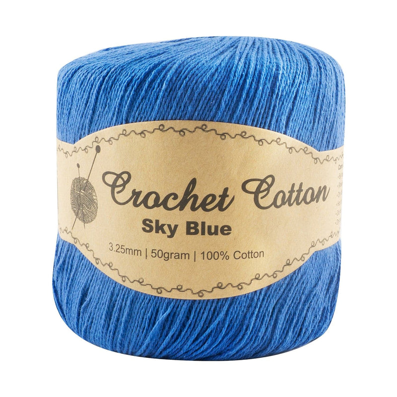 Tan Crochet Cotton Sky Blue 50g Knitting and Crochet Yarn