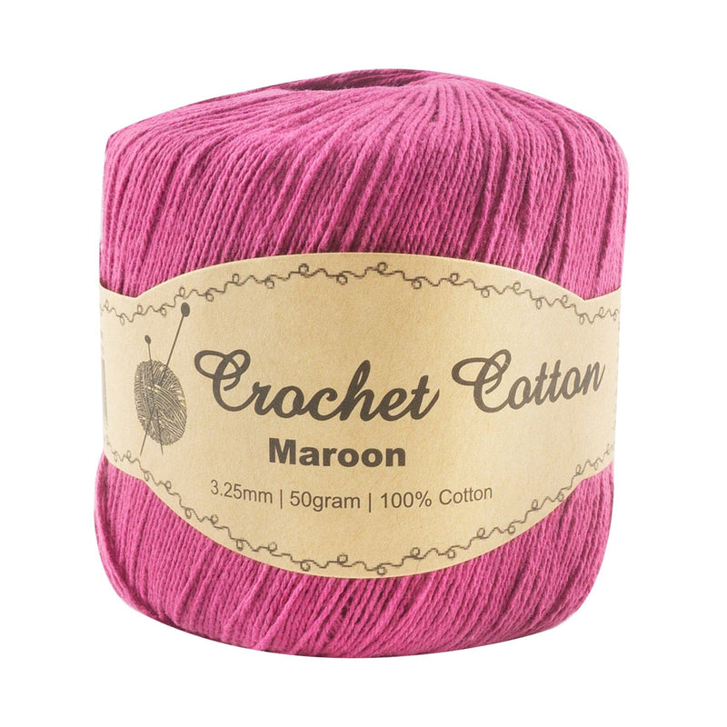 Tan Crochet Cotton Ball-Maroon 50g Knitting and Crochet Yarn