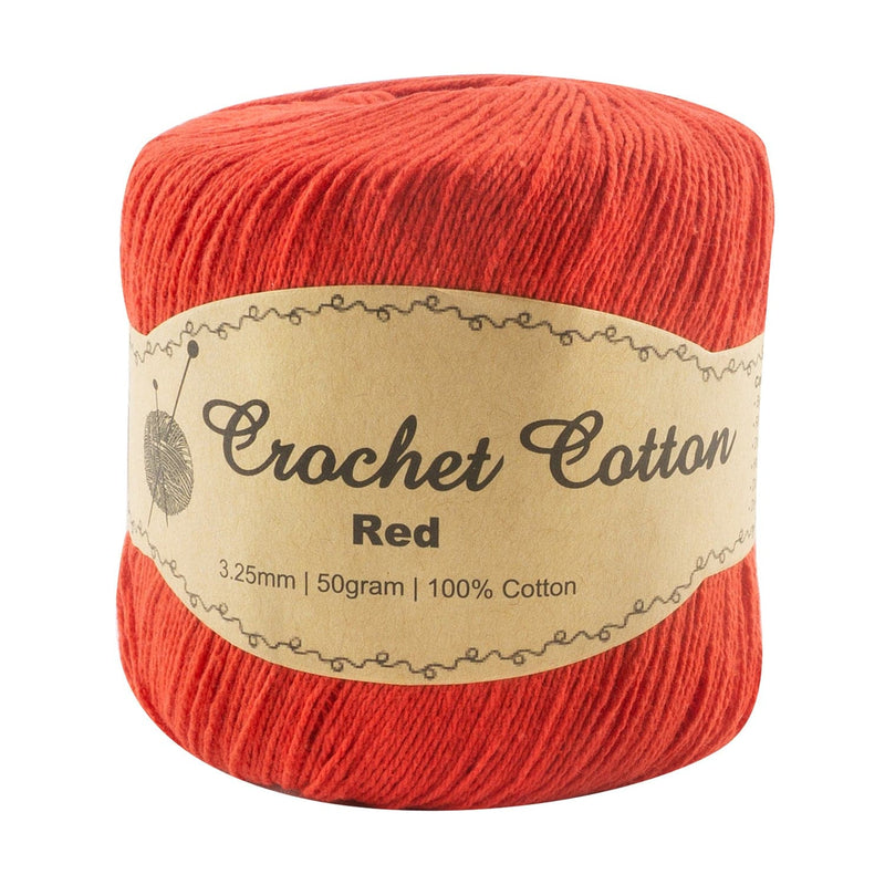 Chocolate Crochet Cotton Red 50g Knitting and Crochet Yarn