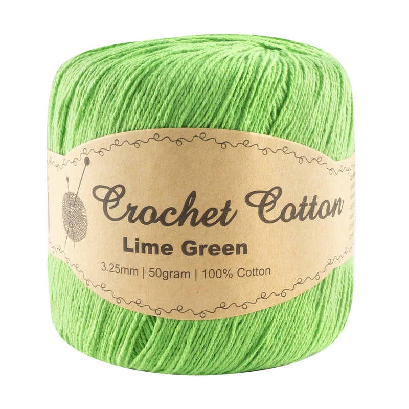 Tan Crochet Cotton Lime Green 50g Knitting and Crochet Yarn