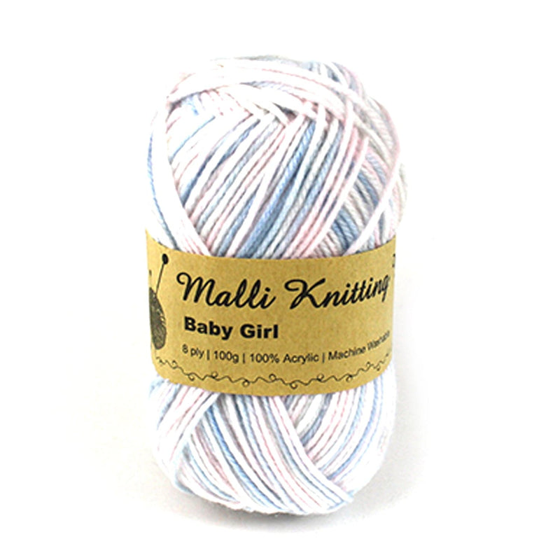 Light Gray Malli Knitting Yarn Baby Girl Multi Colour 100g Knitting and Crochet Yarn