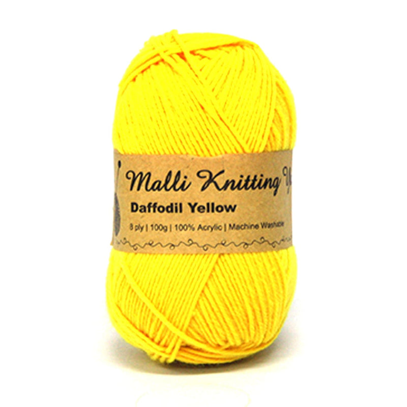 Gold Malli Knitting Yarn Daffodil Yellow 100g Knitting and Crochet Yarn