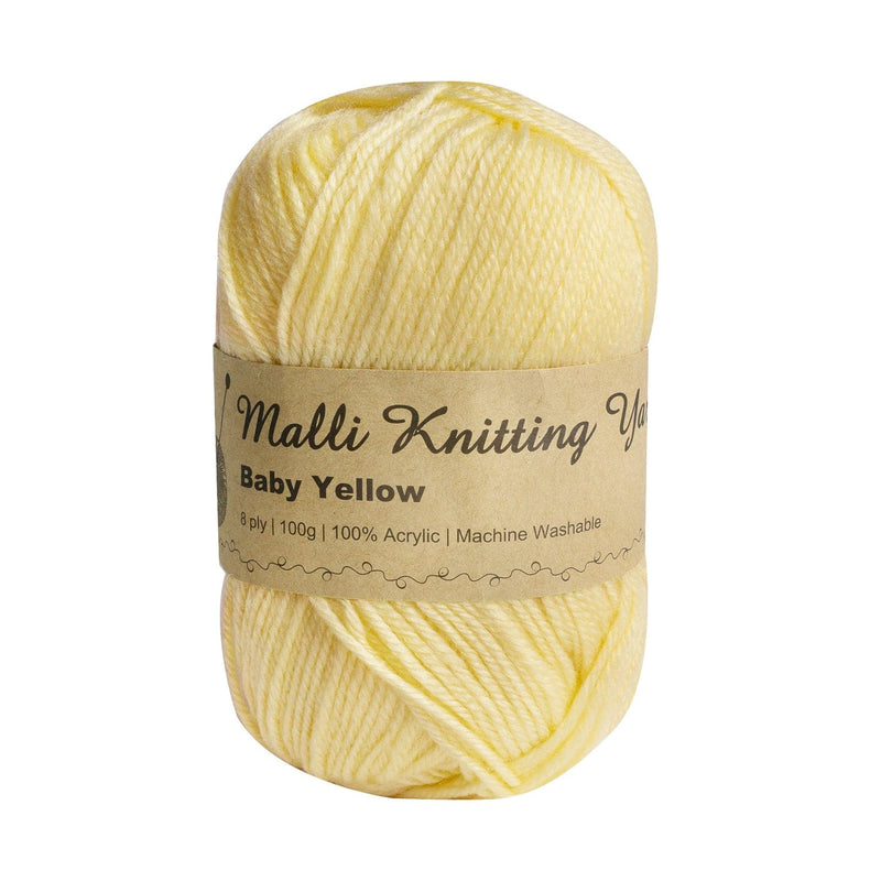 Tan Malli Knitting Yarn Acrylic Baby Yellow 100g Knitting and Crochet Yarn