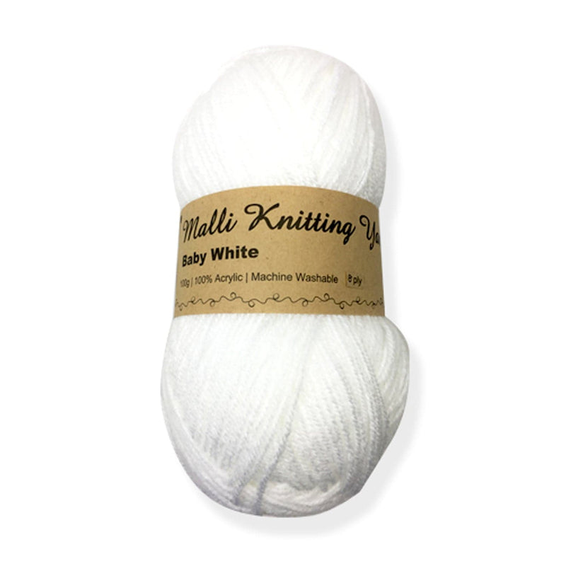 Light Gray Malli Knitting Yarn Acrylic Baby White 100g Knitting and Crochet Yarn