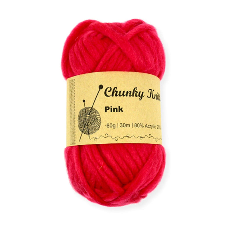 Khaki Chunky Knitting Yarn Pink 60g Knitting and Crochet Yarn