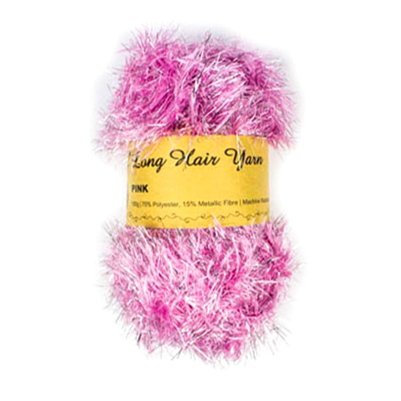 Pink Long Hair Yarn W Fleck Pink 100g Knitting and Crochet Yarn