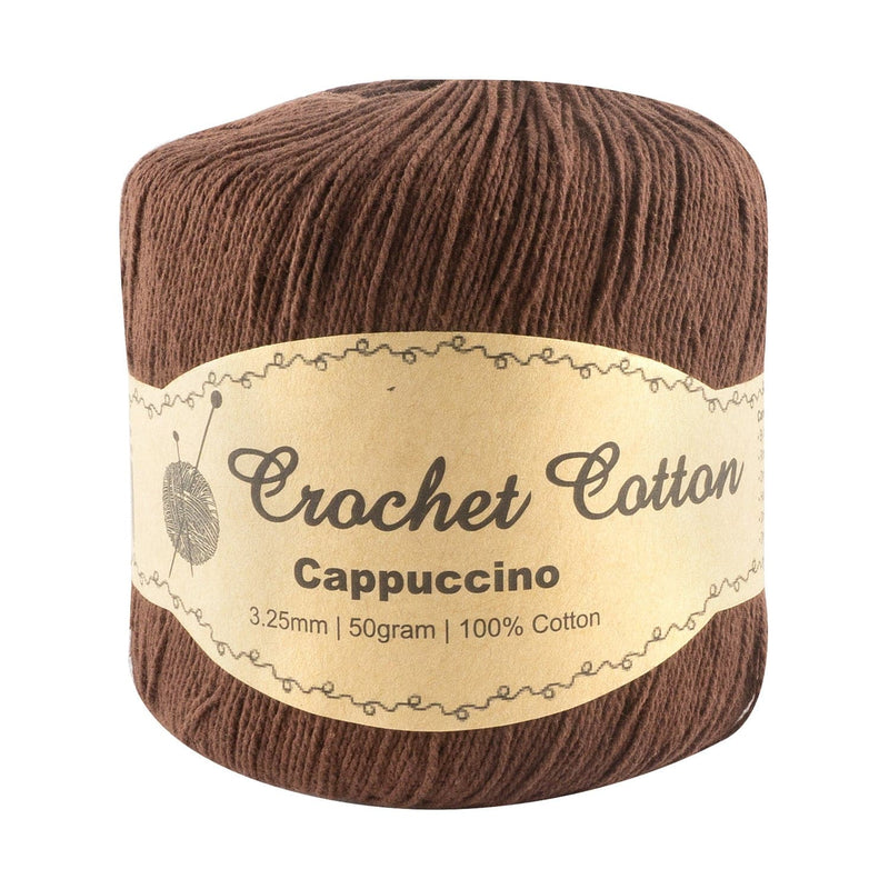 Dark Olive Green Crochet Cotton Ball Cappuccino 50g Knitting and Crochet Yarn