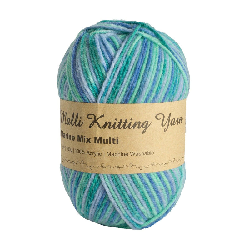 Light Slate Gray Malli Knitting Yarn Marine Mix Multi Coloured Yarn 100g Knitting and Crochet Yarn