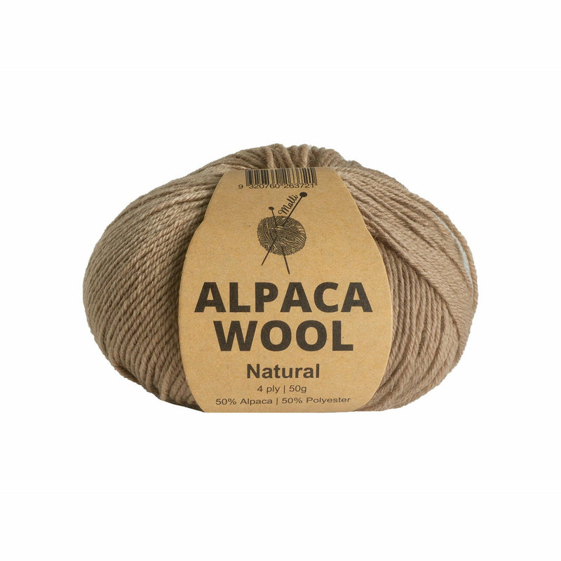 Rosy Brown Malli Natural Alpaca Mix Yarn 50g Knitting and Crochet Yarn