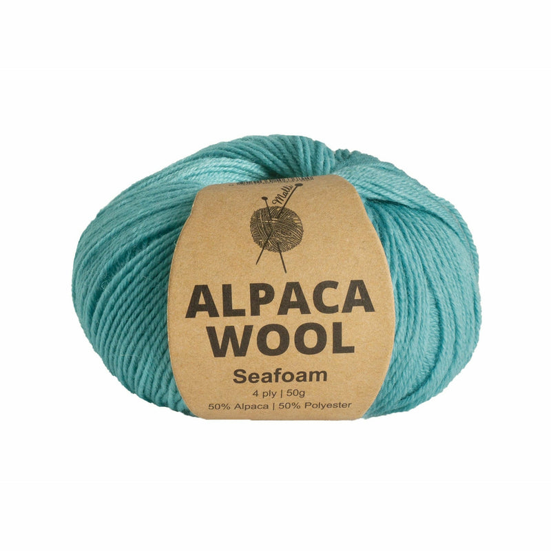 Dark Khaki Malli Seafoam Alpaca Mix Yarn 50g Knitting and Crochet Yarn
