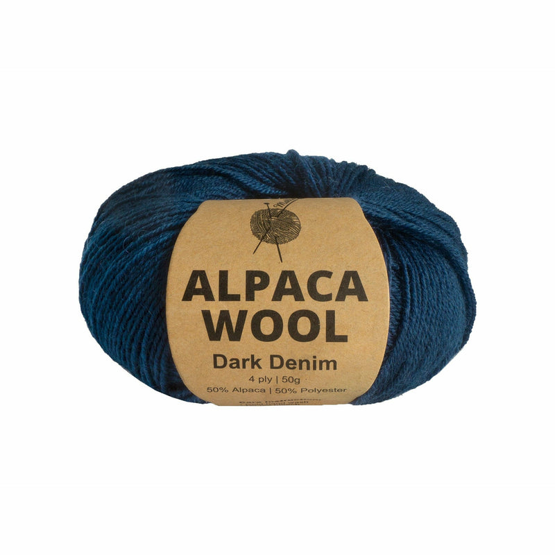 Dark Slate Gray Malli Dark Denim Alpaca Mix Yarn 50g Knitting and Crochet Yarn