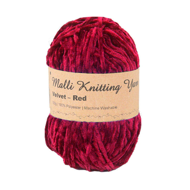 Wheat Malli Red Velvet Yarn 100g Knitting and Crochet Yarn