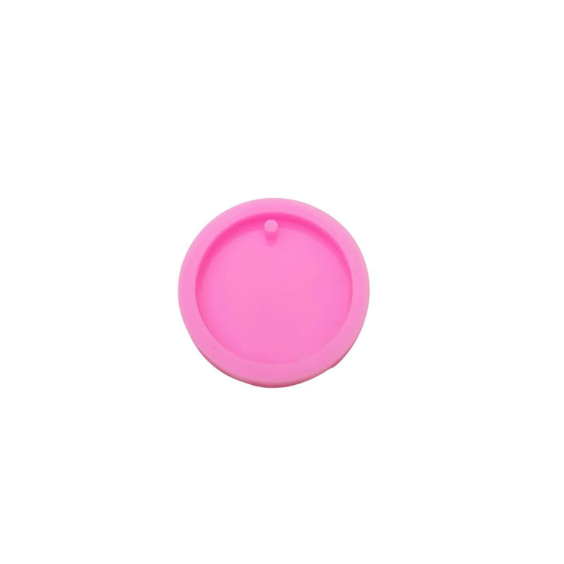 Hot Pink Resin Mould   Silicone Round Keyring Mould-Small Round Keyring Resin Craft Moulds