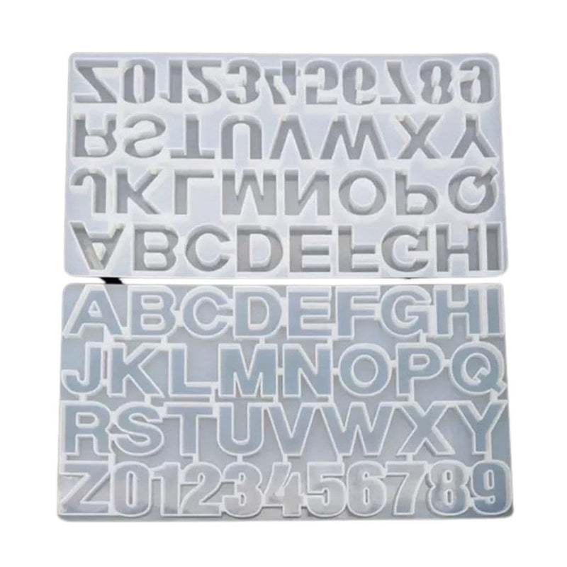 Gray Resin Mould   Silicone Mould - Alphabet & Number Mould Resin Craft Moulds