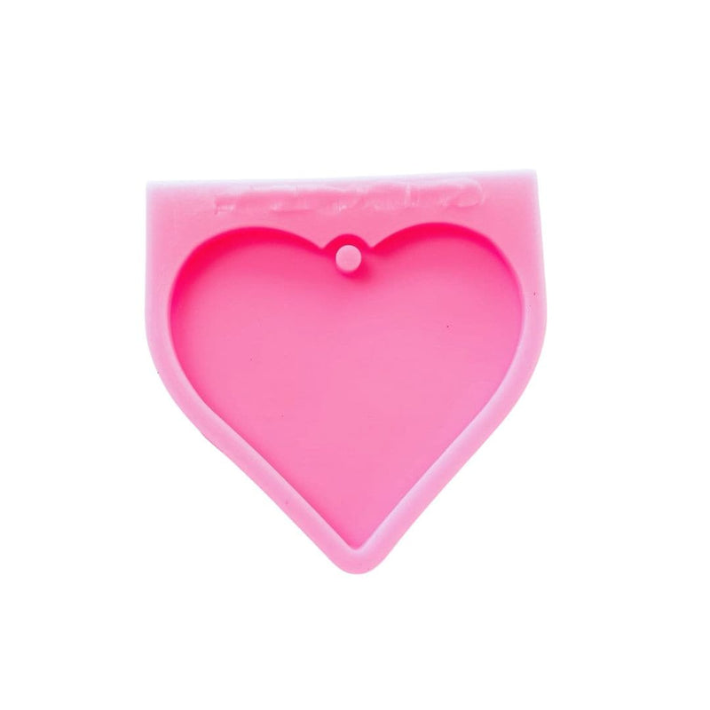 Hot Pink Resin Mould   Silicone Keyring Mould - Heart Resin Craft Moulds