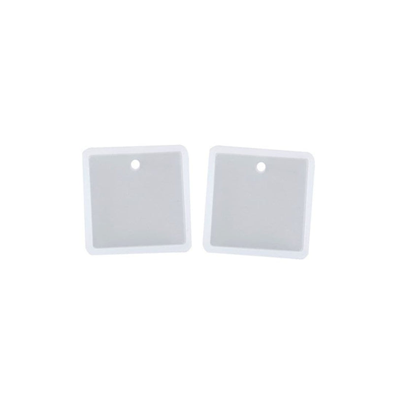 Light Gray Resin Mould   Silicone Jewellery Mould - Square Earring Moulds (Set of 2) Resin Craft Moulds