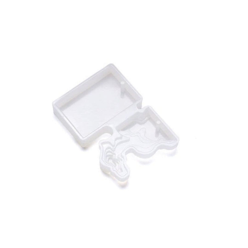 Lavender Resin Mould   Square Silicone Beach Topographic Pendant mould Resin Craft