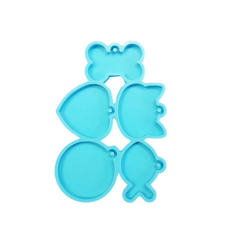 Medium Turquoise Resin Mould   Assorted Pet Tags Mould-Set of 5 Resin Accessories