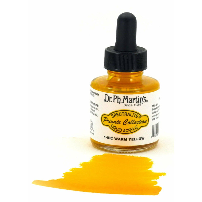 Dark Slate Gray Dr. Ph. Martin's Spectralite Private Collection Liquid Acrylic Ink  29.5ml  Warm Yellow Inks