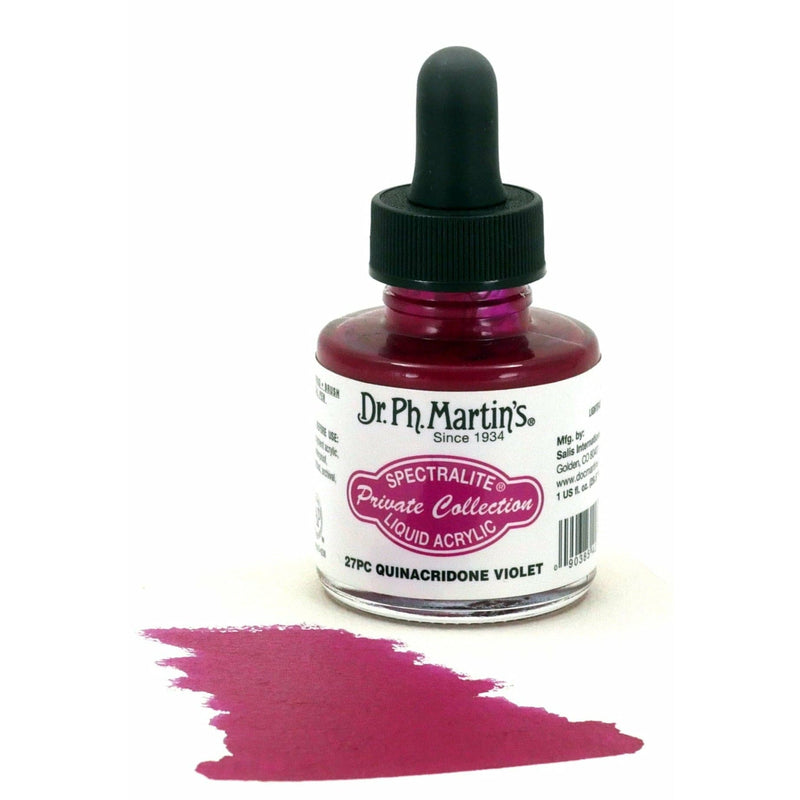 Maroon Dr. Ph. Martin's Spectralite Private Collection Liquid Acrylic Ink  29.5ml  Quinacridone Violet Inks