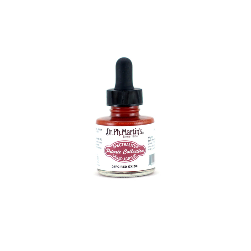 Light Gray Dr. Ph. Martin's Spectralite Private Collection Liquid Acrylic Ink  29.5ml  Red Oxide Inks