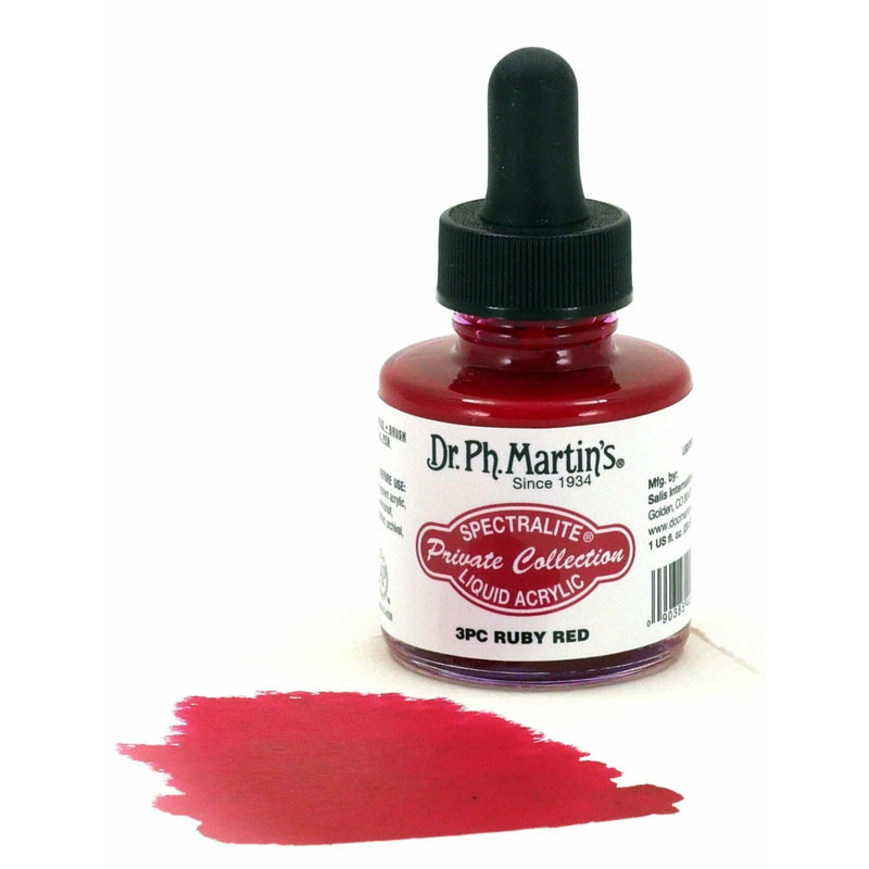 Dark Slate Gray Dr. Ph. Martin's Spectralite Private Collection Liquid Acrylic Ink  29.5ml  Ruby Red Inks