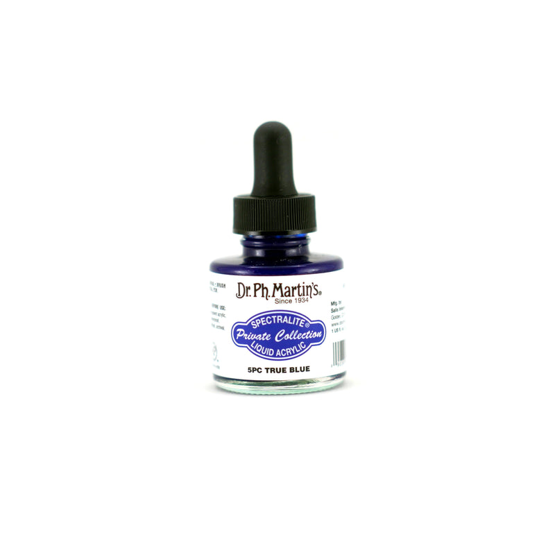 Light Gray Dr. Ph. Martin's Spectralite Private Collection Liquid Acrylic Ink  29.5ml  True Blue Inks