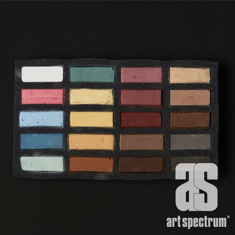 Tan Art Spectrum Extra Soft Square Pastel Set Of 20 - Portrait Pastels & Charcoal