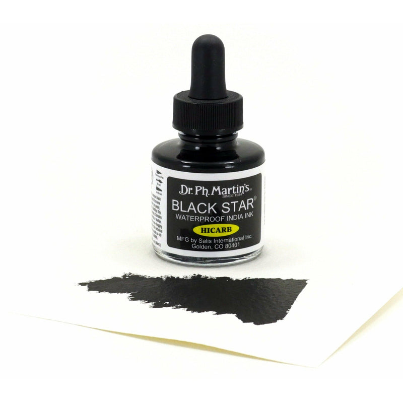 Dark Slate Gray Dr. Ph. Martin's Black Star India Ink  29.5ml  Black (Hi-Carb) Inks