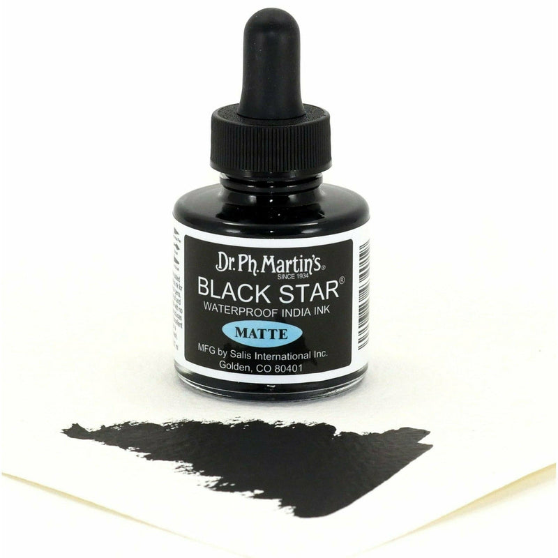 Dark Slate Gray Dr. Ph. Martin's Black Star India Ink  29.5ml  Black (Matte) Inks