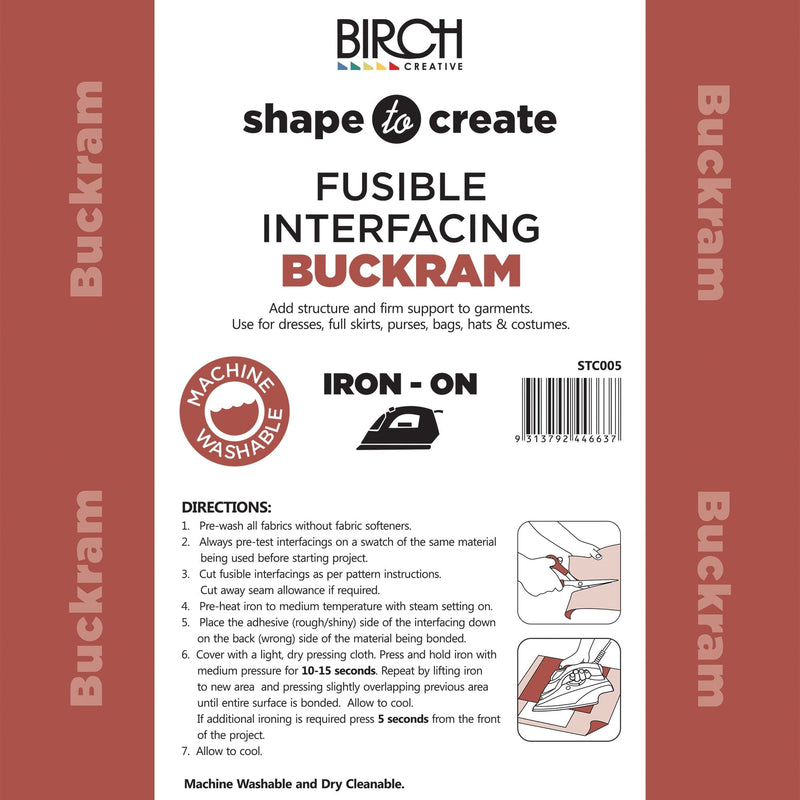 Sienna Shape To Create Fusible Interfacing Buckram Iron-On Firm 90cm x 25m-White, Price is Per Roll (Sold by the Roll) Batting Interfacing Stabilisers and Wadding
