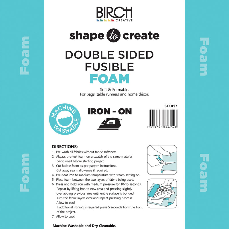 Medium Turquoise Shape To Create Double Sided Fusible Foam   Iron On 90cm X 10mt- Cream -Price is per Roll. Sold by the Roll. Batting Interfacing Stabilisers and Wadding