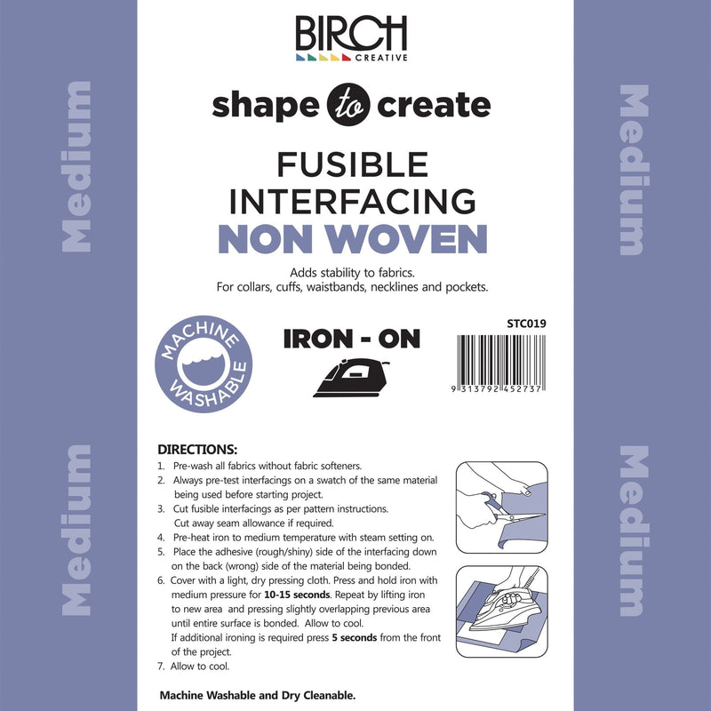 Light Slate Gray Shape To Create Fusible Interfacing   Non Woven Iron-On Medium 90cm X 20mt- Black -Price is per Roll. Sold by the Roll. Batting Interfacing Stabilisers and Wadding