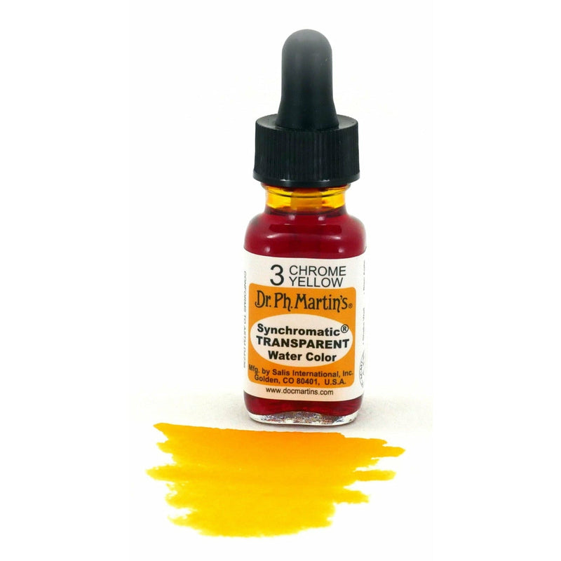 Orange Dr. Ph. Martin's Synchromatic Transparent Watercolour Paint   14.78ml  Chrome Yellow Watercolour Paints