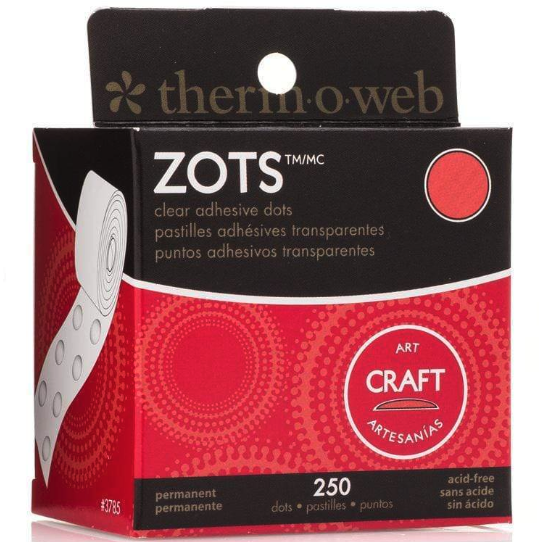 Maroon Thermoweb Zots Clear Adhesive Dots-Craft 1.2cmX0.4mm Thick 250/Pkg Permanent Paper Craft Adhesives