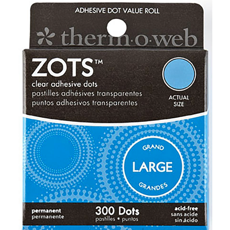 Cornflower Blue Thermoweb Zots Clear Adhesive Dots-Large 1.2cmX0.4mm Thick 300/Pkg Paper Craft Adhesives