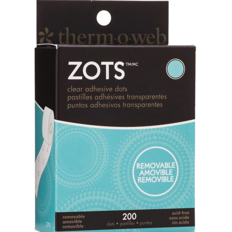 Sky Blue Thermoweb Zots Clear Adhesive Dots-Removable 9.5mmX0.4mm Thick 200/Pkg Paper Craft Adhesives