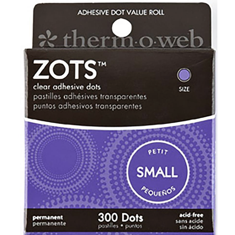 Dark Slate Gray Thermoweb Zots Clear Adhesive Dots-Small 4.7mmX0.4mm Thick 300/Pkg Paper Craft Adhesives