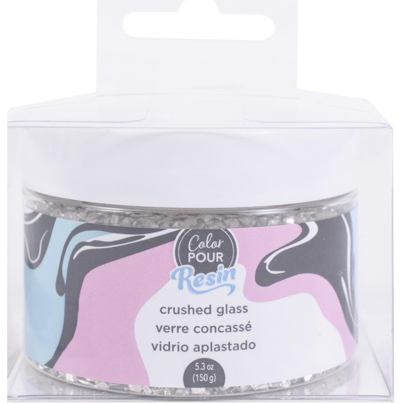 Slate Gray American Crafts Color Pour Mix-Ins 139 Grams Crushed Glass - Clear Resin Mix Ins