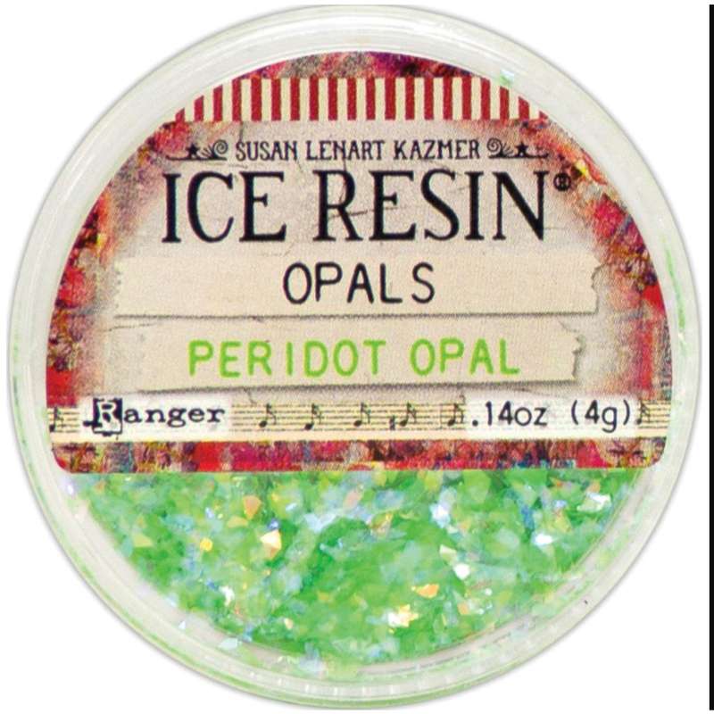 Gray Ice Resin Opals - Peridot  4 grams Resin Mix Ins