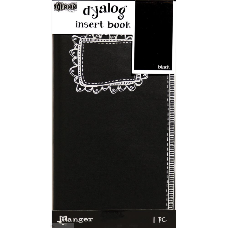 Black Dyan Reaveley's Dylusions Dyalog Insert Book 11x21cm - Black