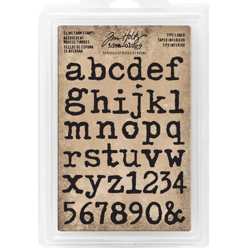 Tan Idea-Ology Cling Foam Stamps 37/Pkg Type Lowercase Alpha 2-2.5cm Tim Holtz Stamp Pads
