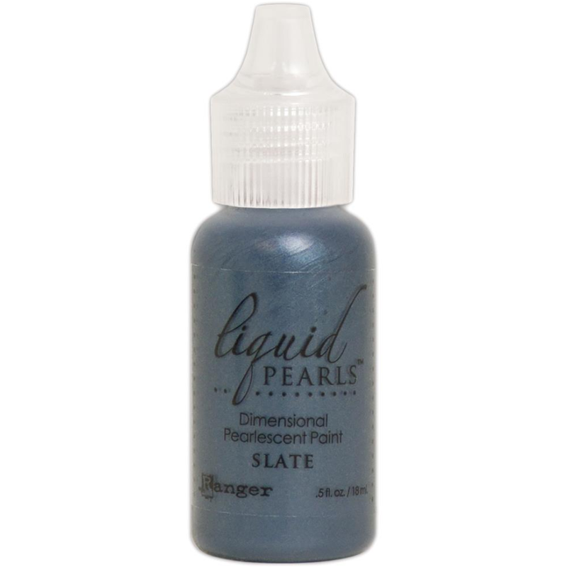 Antique White Liquid Pearls Dimensional Pearlescent Paint 14ml-Slate Dimensional Craft Paint